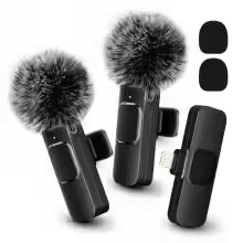 Microphone cravate sans fil, connecteur Lightning, mini microphone à clip, adapté pour le streaming en direct, les vlogs, les interviews.